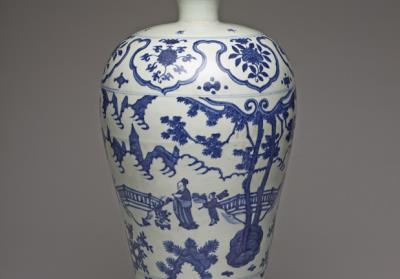 图片[3]-Meiping vase with landscape and figure decoration in underglaze blue, Ming dynasty, Wanli reign (1573-1620)-China Archive